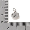 Rack Plating Brass Micro Pave CLear Cubic Zirconia Charms KK-E110-14P-W-3