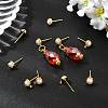 SHEGRACE Brass ABS Imitation Pearl Half Round Stud Earring Findings XGR0101G-118G-5