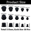 50Pcs 5 Styles Silicone Hole Plugs AJEW-GF0011-62G-2