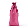Rectangle Polyester Imitation Burlap Packing Pouches ABAG-N009-01A-06-3