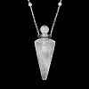 Natural Quartz Crystal Faceted Cone Perfume Bottle Pendant Necklace PW-WG8F691-09-1