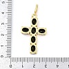 Rack Plating Brass Cubic Zirconia European Dangle Charms KK-P287-47G-4