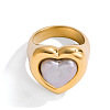 304 Stainless Steel Fresh Water Pearl Finger Rings FS-WG9EDCA-04-1