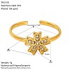 304 Stainless Steel Rhinestone Cuff Open Rings WG17863-03-1