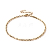 PVD Vacuum Plating 304 Stainless Steel Rope Chain Bracelet for Men Women BJEW-E031-12G-01-1