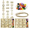 2 Sets 2 Styles DIY Wood Pendants WOOD-CJ0002-28-1