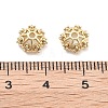 Rack Plating Flower Brass Micro Pave Clear Cubic Zirconia Bead Caps KK-H449-65G-02-NR-3