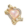 Alloy Glass Rhinestone Pendants PALLOY-U003-05C-G-1