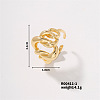 Fashionable Irregular Brass Open Cuff Ring with Hollow Leaf Design RM0162-2-1