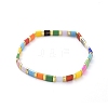 Rectangle Glass Seed Beads Stretch Bracelets BJEW-JB05297-3