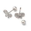 Bowknot Bow Brass Micro Pave Clear Cubic Zirconia Cartilage Earrings EJEW-L289-03P-04-2