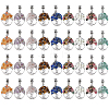 36Pcs 9 Colors Tibetan Style Alloy & Gemstone Chip European Dangle Charms PALLOY-FH00147-1