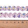 Electroplate Transparent Glass Beads Strands X-EGLA-N056-01A-05-4