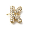 Brass Micro Pave Cubic Zirconia Links KK-I717-04K-1