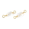 Electroplate Glass Faceted Rectangle Connector Charms KK-C097-05G-03-2