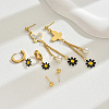 3 Pair Sweet Butterfly Daisy Tassel Stainless Steel Earring Sets TZ3748-4