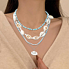 Alloy & Imitaiton Pearl Necklaces Set NJEW-WH20007-02B-4