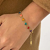 Heart 304 Stainless Steel Enamel Link Chain Bracelets for Women AZ3410-1-1