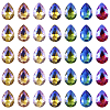 70Pcs 7 Colors Pointed Back Glass Rhinestone Cabochons RGLA-TA0001-06-11