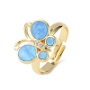 Brass Micro Pave Cubic Zirconia Finger Rings RJEW-C152-01G-6