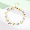 Brass Link Chain Bracelets for Women BJEW-G762-01GP-04-2