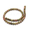 Natural Gemstone Unakite Round Bead Strands G-P075-35-12mm-2