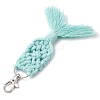 Handmade Macrame Cotton Threads Mermaid Tail Pendant Decoration HJEW-JM02626-5