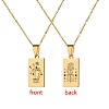 12 Constellation Stainless Steel Tarot Card Engraved Pendant Cable Chain Necklaces PW-WG94DCE-07-1