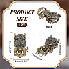 HOBBIESAY 1PC Tibetan Style Wolf Shaped Brass Shackle Clasps FIND-HY0002-78-2