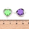 Polymer Clay Flower Beads with CCB Plastic Heart Frame Connector Charms CLAY-T022-28M-3