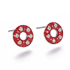 Brass Micro Pave Cubic Zirconia Ear Studs EJEW-F209-04D-P-1