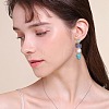 Synthetic Turquoise Rectangle & Triangle Dangle Stud Earrings JE1131A-7