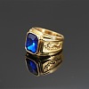 304 Stainless Steel with Cubic Zirconia Dragon Pattern Finger Rings for Men FS-WGD623F-22-1