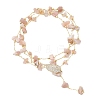 Natural Sunstone Chip Handmade Link Chain Necklaces NJEW-JN05811-03-6