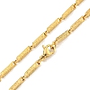 Ion Plating(IP) Golden 201 Stainless Steel Twist Bar Chain Necklaces NJEW-K270-09-3