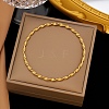 304 Stainless Steel Twist Bangles for Women BJEW-G759-06G-1