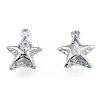 Brass Pave Clear Cubic Zirconia Charms KK-L207-001P-1
