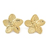 Flower 304 Stainless Steel Stud Earrings High Polished X-EJEW-L267-002G-1