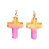 Two Tone Transparent Glass Pendants GLAA-A004-02B-5