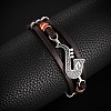 Imtation Leather Cords Triple Layer Multi-strand Bracelets PW-WG36435-01-2