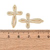 Brass Micro Pave Clear Cubic Zirconia Connector Charms CU-CBA4579-08G-B-2