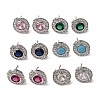 Brass Micro Pave Cubic Zirconia Stud Earrings EJEW-G471-05P-2