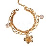 Alloy White Flower Charm Double Layer Chain Anklets for Women FS-WG4B964-01-2