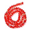 Electroplate Transparent Glass Beads Strands EGLA-A046-01C-01-3