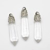 Faceted Bullet Glass Pointed Pendants G-F290-01H-1