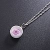 SHEGRACE Rhodium Plated 925 Sterling Silver Round Pendant Necklaces JN370A-2