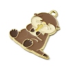 Golden Plated Alloy Enamel Pendants ENAM-L049-02G-04-2