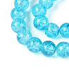 Spray Painted Crackle Transparent Glass Beads Strands CCG-Q001-8mm-06-A-3