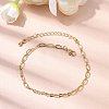 Brass Link Cable Chain Bracelet for Women BJEW-A065-02G-2