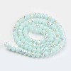Electroplate Opaque Solid Color Glass Beads Strands EGLA-A034-P6mm-L09-2